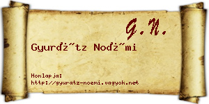 Gyurátz Noémi névjegykártya